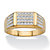 Men's White Diamond Accent Multi-Row Grid Ring Yellow Gold-Plated-11 at PalmBeach Jewelry