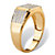 Men's White Diamond Accent Multi-Row Grid Ring Yellow Gold-Plated-12 at PalmBeach Jewelry