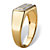 Men's White Diamond Accent Rectangle Two-Tone Halo Grid Ring Yellow Gold-Plated-12 at PalmBeach Jewelry