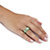 Genuine Green Jade Striped Ring Band with 10k Yellow Gold Accent-13 at PalmBeach Jewelry