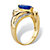 Marquise-Cut Simulated Blue Sapphire and Cubic Zirconia Accent Bypass Ring 2.28 TCW Yellow Gold-Plated-12 at PalmBeach Jewelry