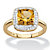 1.83 TCW Genuine Cushion-Cut Yellow Citrine and Diamond Accent Pave-Style Halo Ring in 14k Yellow Gold over Sterling Silver-11 at PalmBeach Jewelry
