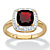 2.20 TCW Genuine Cushion-Cut Red Garnet and Diamond Accent Pave-Style Halo Ring in 14k Yellow Gold over Sterling Silver-11 at PalmBeach Jewelry