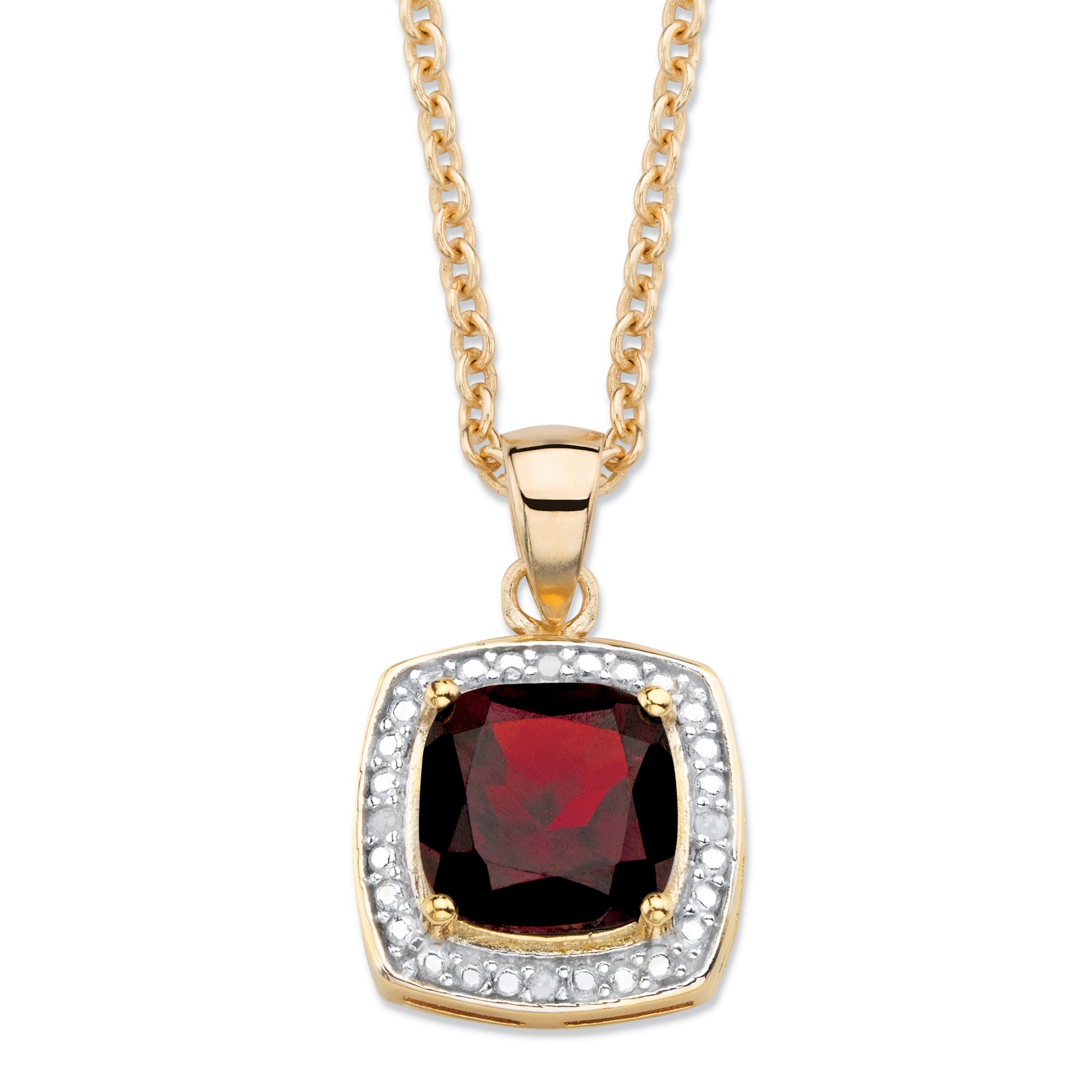 2.20 TCW Genuine CushionCut Red and Diamond Accent PaveStyle