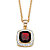 2.20 TCW Genuine Cushion-Cut Red Garnet and Diamond Accent Pave-Style Halo Pendant Necklace in 14k Gold over Sterling Silver 18"-20"-11 at PalmBeach Jewelry