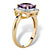 1.82 TCW Genuine Cushion-Cut Purple Amethyst and Diamond Accent Pave-Style Halo Ring in 14k Yellow Gold over Sterling Silver-12 at PalmBeach Jewelry