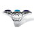 Round and Pear-Cut Simulated Turquoise and Sapphire Boho Scroll Cocktail Ring in Antiqued Sterling Silver-12 at PalmBeach Jewelry