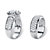 4.43 TCW Round Cubic Zirconia 2-Piece Halo Bridal Wedding Ring Set in Platinum over Sterling Silver-12 at Direct Charge presents PalmBeach