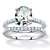 3.14 TCW Oval-Cut White Cubic Zirconia 2-Piece Bridal Wedding Ring Set in Platinum over Sterling Silver-11 at Direct Charge presents PalmBeach