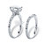 SETA JEWELRY 3.14 TCW Oval-Cut White Cubic Zirconia 2-Piece Bridal Wedding Ring Set in Platinum over Sterling Silver-12 at Seta Jewelry