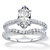 2.58 TCW Marquise-Cut White Cubic Zirconia 2-Piece Bridal Wedding Ring Set in Platinum over Sterling Silver-11 at Direct Charge presents PalmBeach