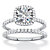 2.65 TCW Round White Cubic Zirconia 2-Piece Halo Bridal Wedding Ring Set in Platinum over  Sterling Silver-11 at PalmBeach Jewelry