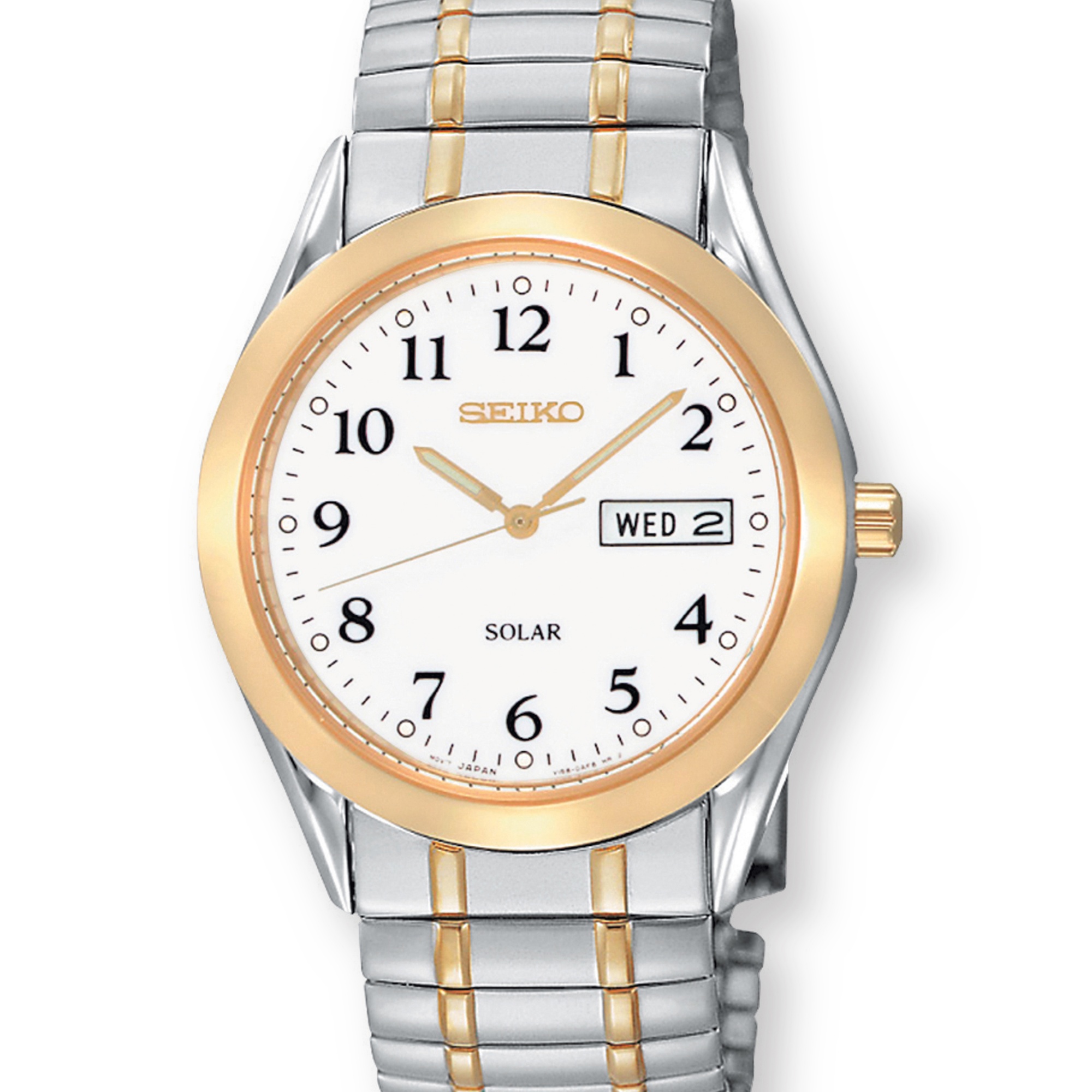 seiko silver tone solar men's watch