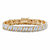 White Diamond Accent Two-Tone Pave-Style S-Link Tennis Bracelet Yellow Gold-Plated 7"-11 at PalmBeach Jewelry