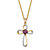 .29 TCW Genuine Purple Amethyst and Diamond Accent Looped Cross Pendant Necklace in 14k Yellow Gold over Sterling Silver 18"-20"-11 at PalmBeach Jewelry