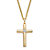 White Diamond Accent Starburst Etched Cross Pendant Curb-Link Necklace Yellow Gold-Plated  22"-11 at PalmBeach Jewelry