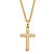 White Diamond Accent Etched Cross Pendant Necklace Yellow Gold-Plated 18"-11 at PalmBeach Jewelry