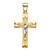Textured Crucifix Cross Charm Pendant in Two-Tone Yellow and White 10k Gold (1 1/8")-11 at PalmBeach Jewelry