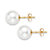 Genuine White Cultured Freshwater Pearl Stud Earrings in 14k Yellow Gold (8mm)-12 at PalmBeach Jewelry