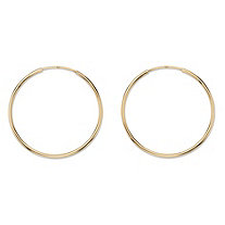 Polished Hollow Eternity Hoop Earrings in 10k Yellow Gold (1 1/8")