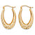 Diamond-Cut Textured Oval Hoop Earrings in 10k Yellow Gold (11/16")-11 at PalmBeach Jewelry