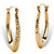 Diamond-Cut Textured Oval Hoop Earrings in 10k Yellow Gold (11/16")-12 at PalmBeach Jewelry
