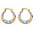 Diamond-Cut Hoop Earrings in Two-Tone 10k Yellow Gold and 10k White Gold (3/4")-11 at PalmBeach Jewelry