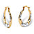 Diamond-Cut Hoop Earrings in Two-Tone 10k Yellow Gold and 10k White Gold (3/4")-12 at PalmBeach Jewelry