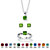 Princess-Cut Simulated Birthstone 3-Piece Pendant Necklace, Stud Earrings and Ring Set in Sterling Silver 18"-108 at PalmBeach Jewelry