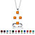 Princess-Cut Simulated Birthstone 3-Piece Pendant Necklace, Stud Earrings and Ring Set in Sterling Silver 18"-111 at Direct Charge presents PalmBeach