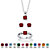 Princess-Cut Simulated Birthstone 3-Piece Pendant Necklace, Stud Earrings and Ring Set in Sterling Silver 18"-11 at PalmBeach Jewelry