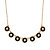 Round Crystal and Black Beaded Gold-Plated Halo Collar Rolo-Link Necklace 16"-19"-11 at Direct Charge presents PalmBeach