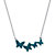 Round Blue Crystal Dancing Butterfly Necklace in Black Ruthenium-Plated Sterling Silver 18"-20"-11 at PalmBeach Jewelry