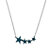 Round Blue Crystal Graduated Stars Necklace in Black Ruthenium-Plated Sterling Silver 18"-20"-11 at Direct Charge presents PalmBeach