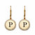 Round Cubic Zirconia Medallion Halo Drop Earrings .33 TCW in 14k Yellow Gold over Sterling Silver-11 at PalmBeach Jewelry
