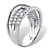 White Cubic Zirconia Multi-Band Crossover Highway Ring in Sterling Silver (.75 TCW)-12 at PalmBeach Jewelry