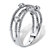 White Cubic Zirconia Multi-Band Crossover Ring in Sterling Silver (.25 TCW)-12 at PalmBeach Jewelry
