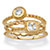 Round and Square Cubic Zirconia 3-Piece Stackable Ring Set .62 TCW in 18k Gold over Sterling Silver-11 at PalmBeach Jewelry