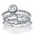 Round and Square Cubic Zirconia 3-Piece Stackable Ring Set .62 TCW in Sterling Silver-11 at PalmBeach Jewelry