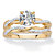 Round Cubic Zirconia 2-Piece Twisted Wedding Ring Set in 18k Gold over Sterling Silver 1.79 TCW-11 at PalmBeach Jewelry