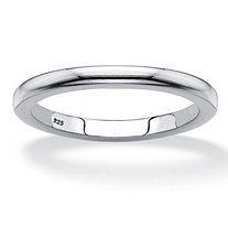SETA JEWELRY Polished Wedding Ring Band in Sterling Silver (2mm)
