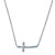 Round Cubic Zirconia Sideways Cross Necklace in Sterling Silver 18"-20" (.11 TCW)-11 at PalmBeach Jewelry