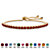 Round Simulated Birthstone Crystal Bolo Drawstring Bracelet in Gold-Plated with Bead Acents 9.25"-101 at PalmBeach Jewelry
