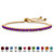 Round Simulated Birthstone Crystal Bolo Drawstring Bracelet in Gold-Plated with Bead Acents 9.25"-102 at PalmBeach Jewelry