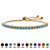 Round Simulated Birthstone Crystal Bolo Drawstring Bracelet in Gold-Plated with Bead Acents 9.25"-103 at PalmBeach Jewelry