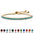 Round Simulated Birthstone Crystal Bolo Drawstring Bracelet in Gold-Plated with Bead Acents 9.25"-112 at PalmBeach Jewelry