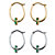 Simulated Birthstone Crystal Hoop Earrings 2-Pair Set in Silvertone and Goldtone 1/2"-12 at PalmBeach Jewelry