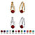 Simulated Birthstone Crystal Hoop Earrings 2-Pair Set in Silvertone and Goldtone 1/2"-101 at PalmBeach Jewelry