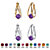 Simulated Birthstone Crystal Hoop Earrings 2-Pair Set in Silvertone and Goldtone 1/2"-102 at PalmBeach Jewelry
