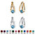 Simulated Birthstone Crystal Hoop Earrings 2-Pair Set in Silvertone and Goldtone 1/2"-103 at PalmBeach Jewelry